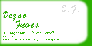 dezso fuves business card